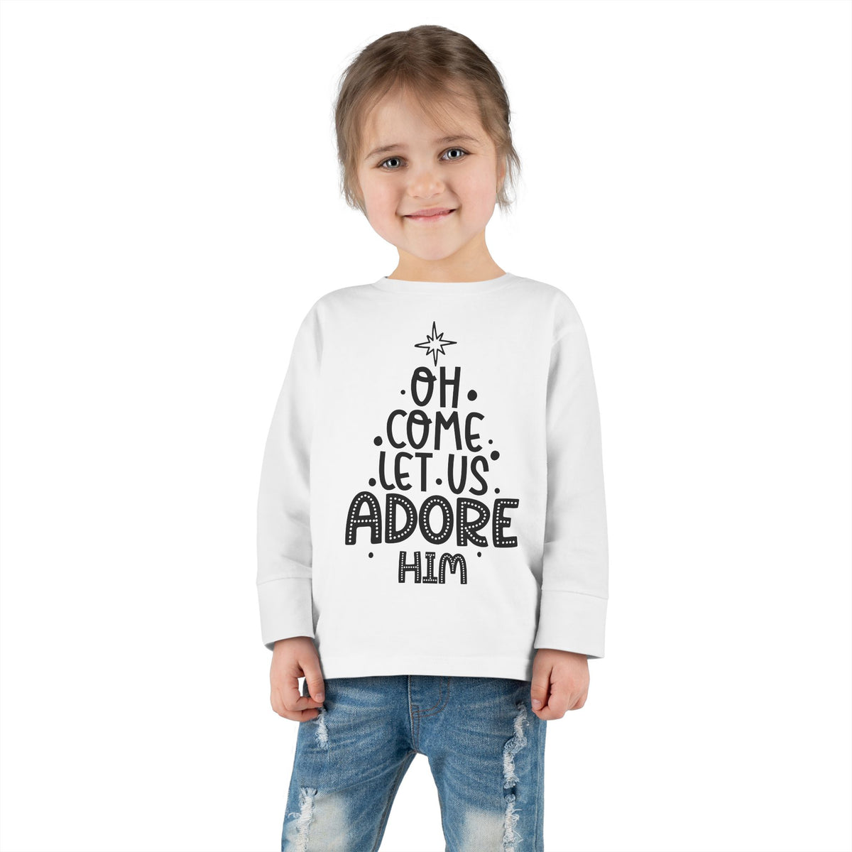 Toddler Long Sleeve Tee Adoremos – ropa cristiana para niños – foto 4