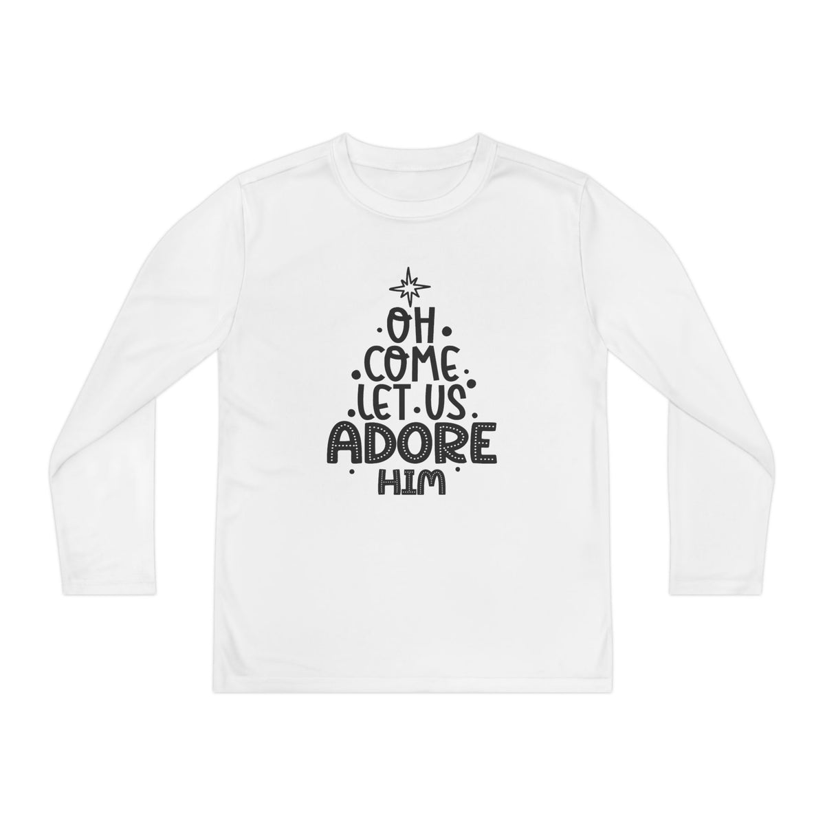 Youth Long Sleeve Competitor Tee Adoremos – ropa cristiana para niños