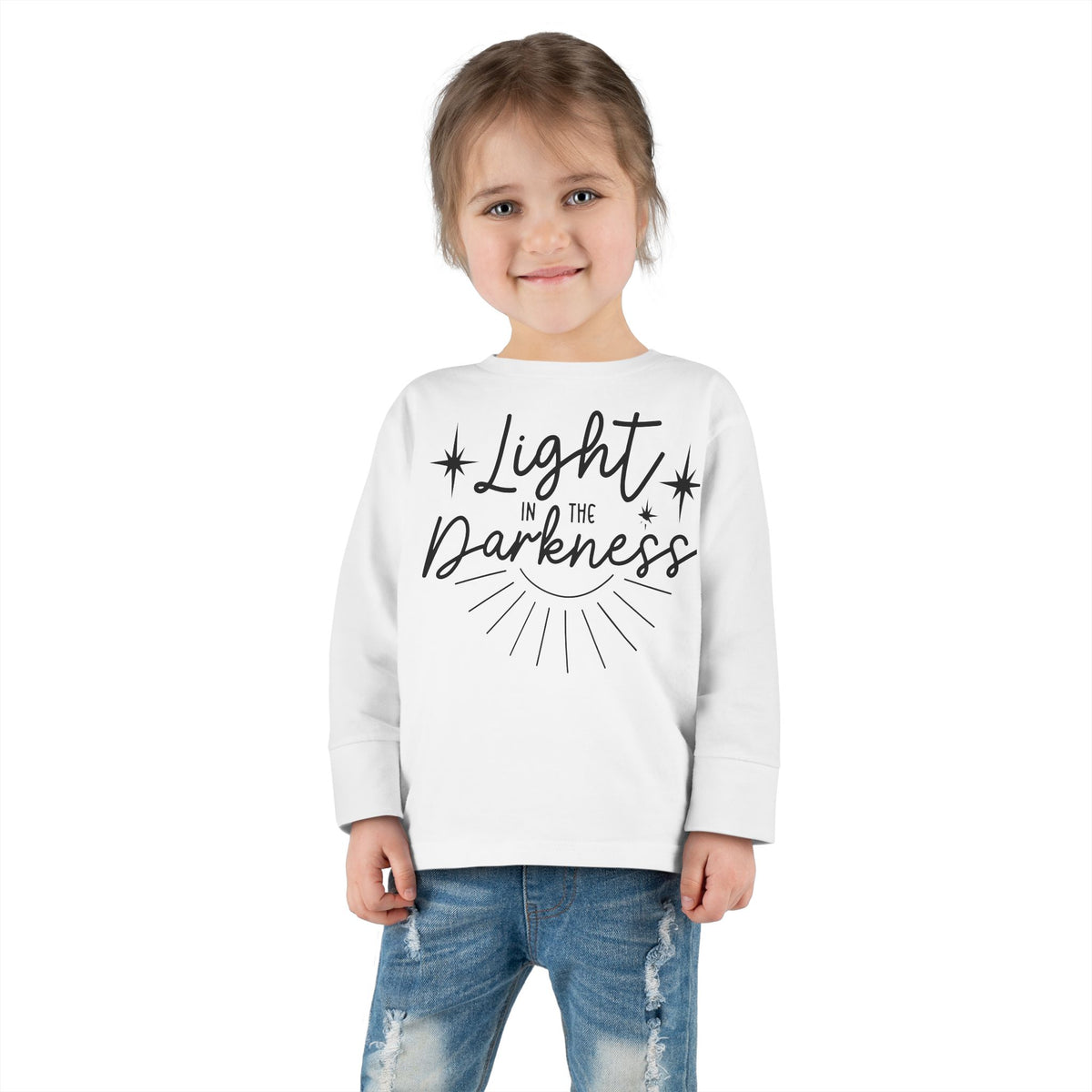 Toddler Long Sleeve Tee Luz en Tinieblas – ropa cristiana para niños – foto 5