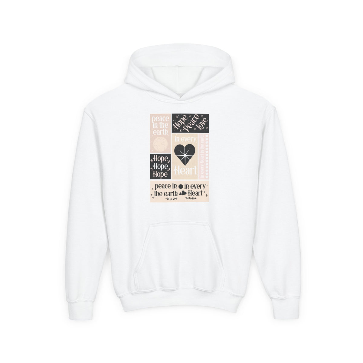 Youth Heavy Blend Hooded Sweatshirt Corazón – ropa cristiana para niños