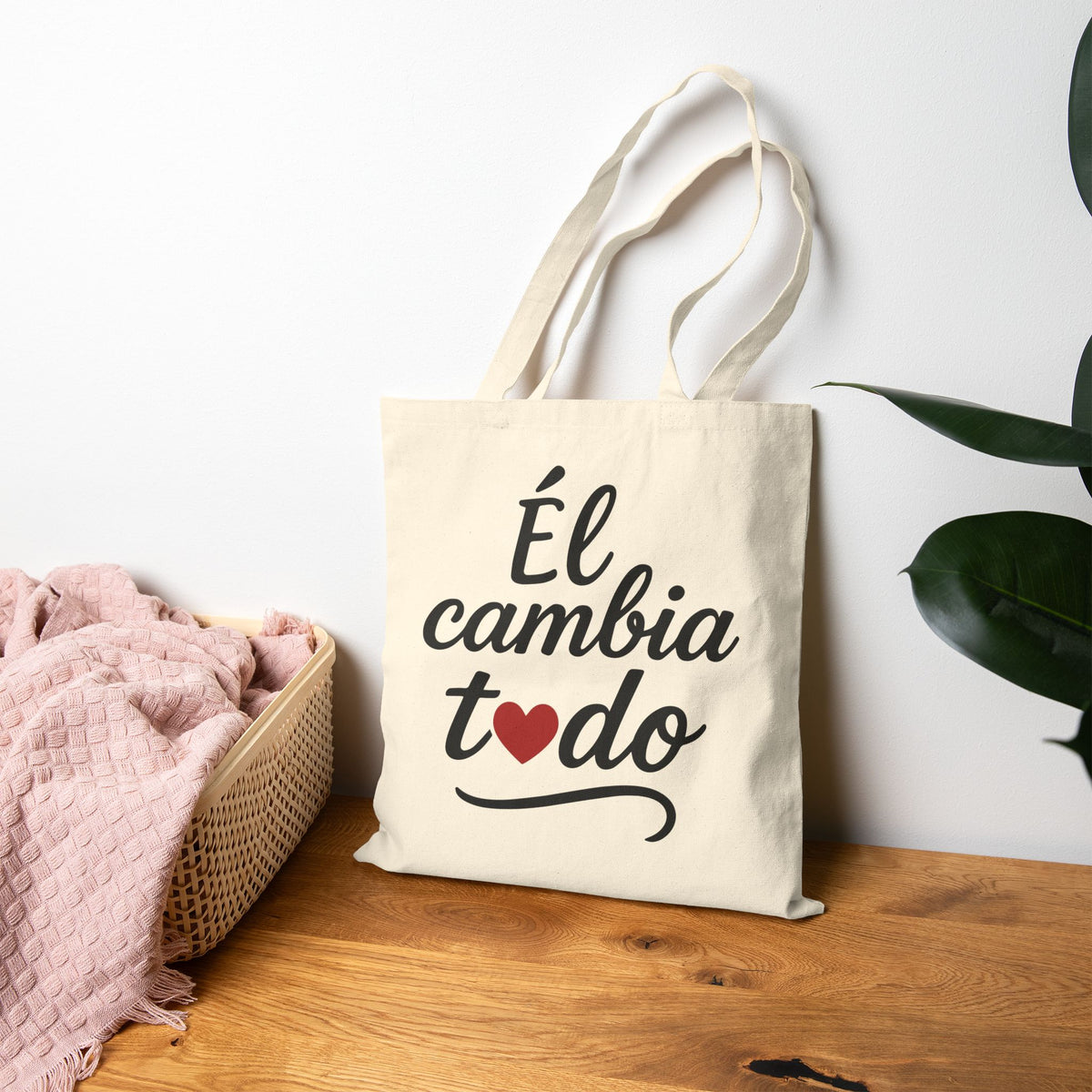 Bolsa de algodón Él Cambia Todo - El Dios que restaura – ropa cristiana para niños – foto 5