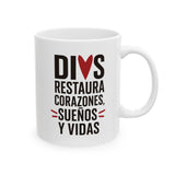 Ceramic Mug, (11oz, 15oz) Dios restaura