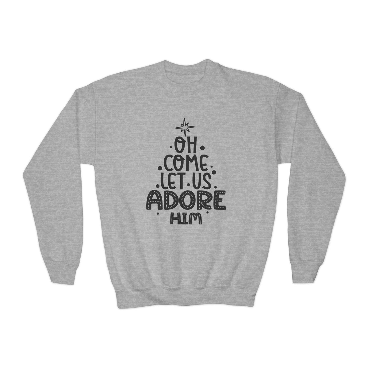 Youth Crewneck Sweatshirt Adoremos – ropa cristiana para niños