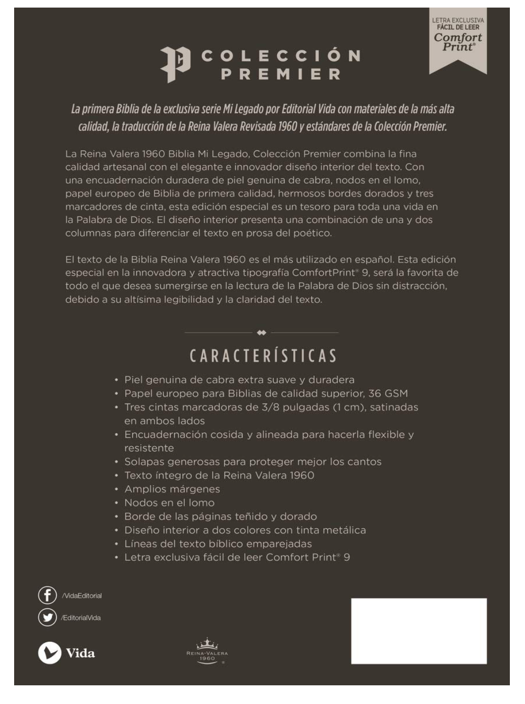 Biblia Mi legado - RVR60 Colección Premier