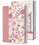 Biblia Reina Valera 1960 letra grande. Piel rosada con flores, tamaño manual / Spanish Bible RVR 1960 Large Print. Imitation Pink Leather With Flowers (Spanish Edition)