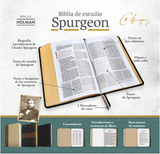 RVR 1960 Biblia de estudio Spurgeon, marrón claro, tela (Spanish Edition)