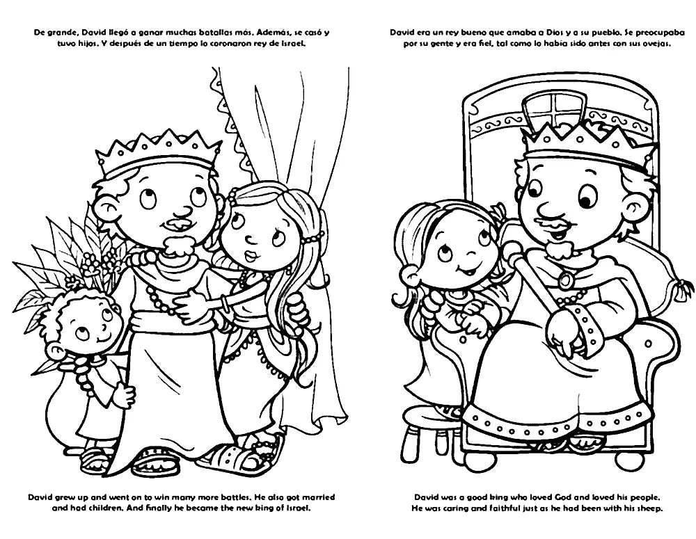Libro de colorear Gigante - David Personajes de la Biblia / Giants Bible People - David Bible People – Biblia en español – foto 3