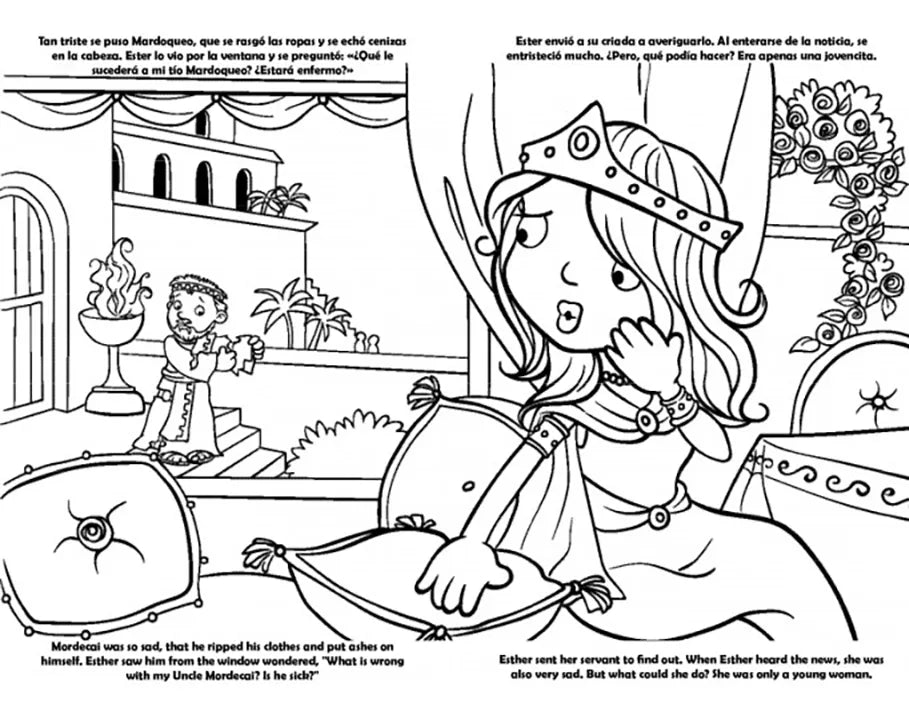 Libro de colorear Gigante - Ester Personajes de la Biblia / Giants Bible People - Esther Bible People – Biblia en español – foto 3