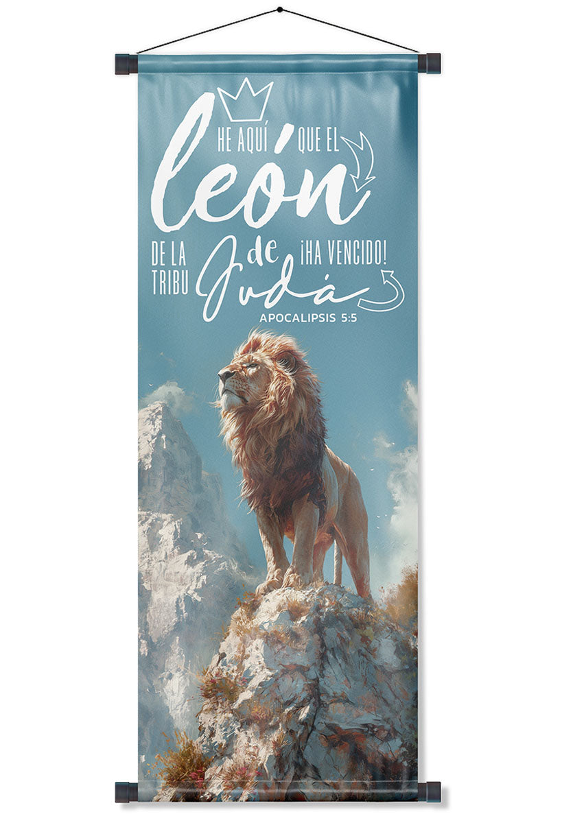Banner Mensaje Cristiano Lona resistente e impermeable Caño PVC Hilo Negro