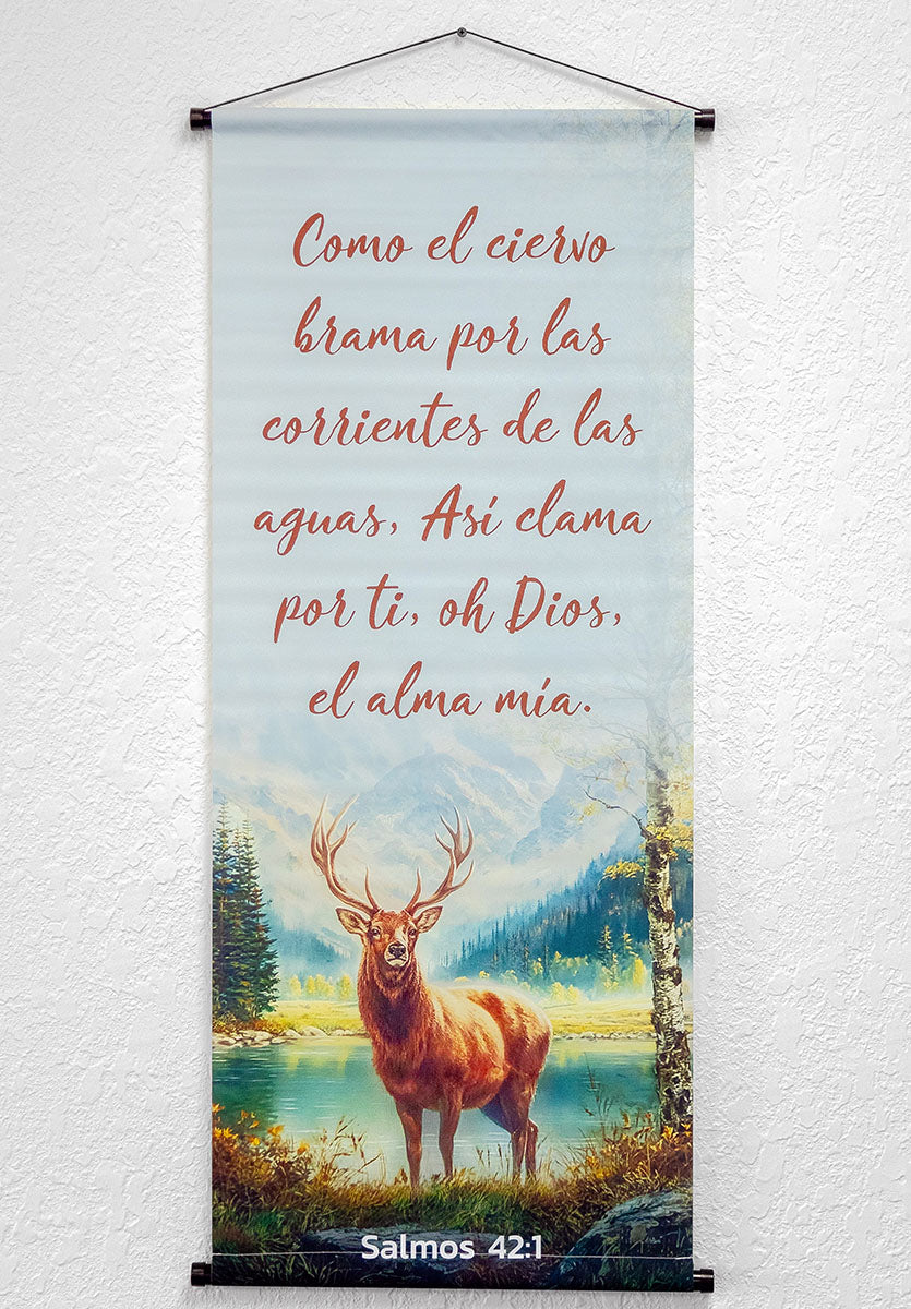 Banner cristiano Salmos 42:1 – versículo bíblico en español, 40 x 100 cm – foto 2