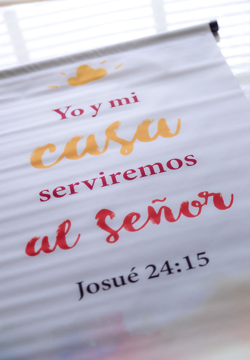 Banner cristiano Josué 24:15 – versículo bíblico en español, 40 x 100 cm – foto 4