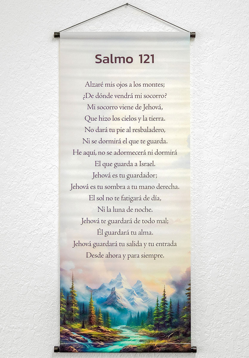 Banner cristiano Salmo 121 – versículo bíblico en español, 40 x 100 cm – foto 2