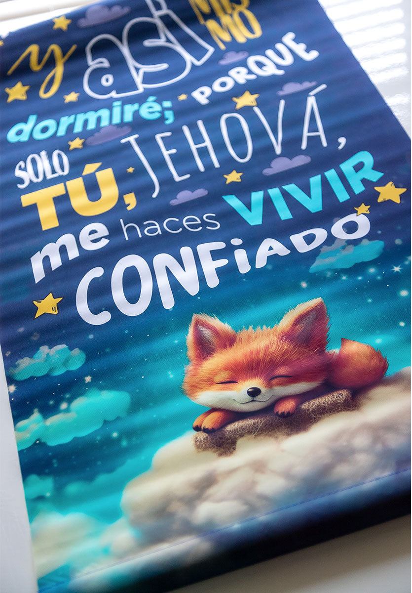Banner cristiano Salmo 4:8 – versículo bíblico en español, 40 x 100 cm – foto 4