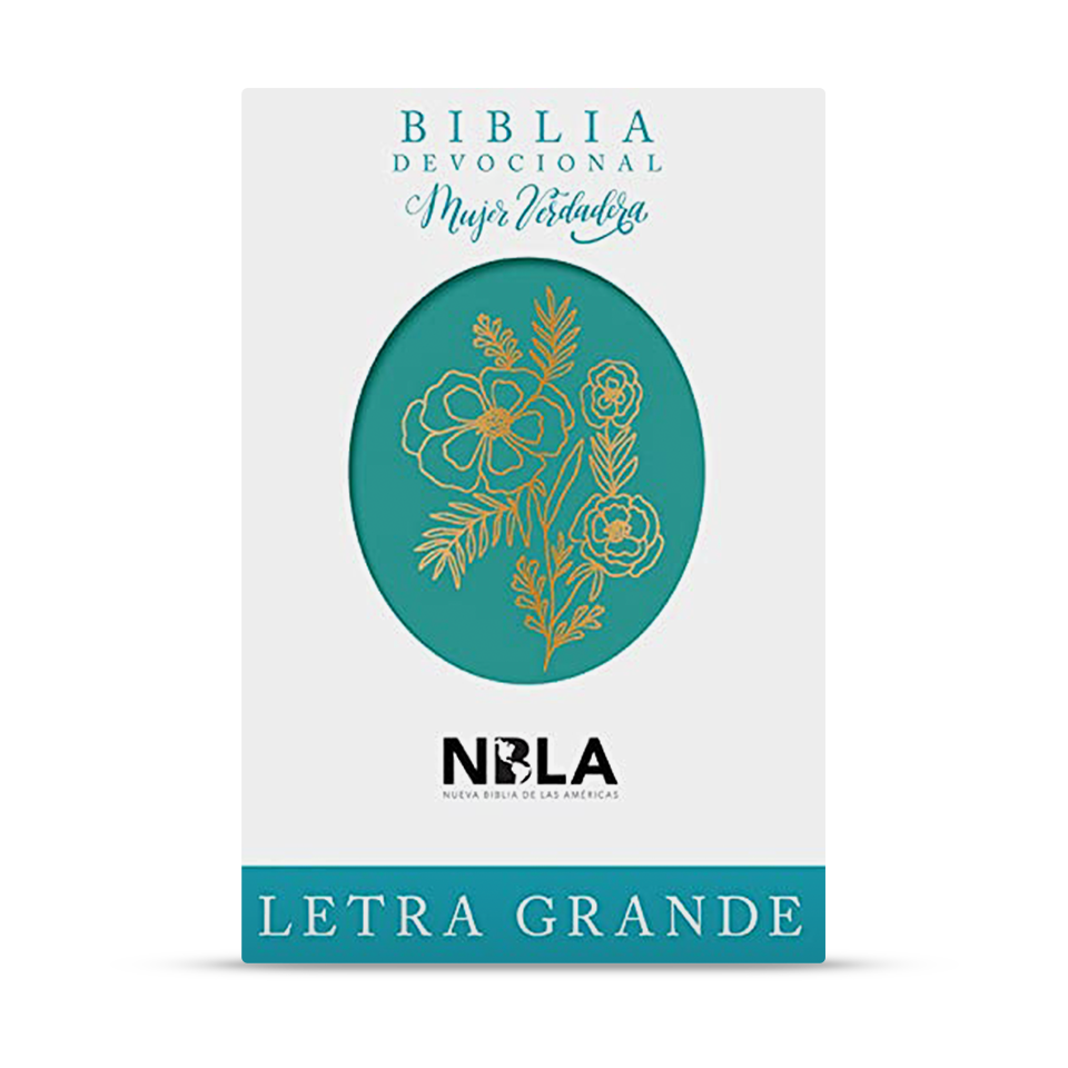 Biblia devocional Mujer Verdadera Letra Grande NBLA: Duotono Aqua